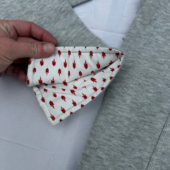 Orvis Gray Zip Up Sweater with Patterned Collar - Picture 3 of 7